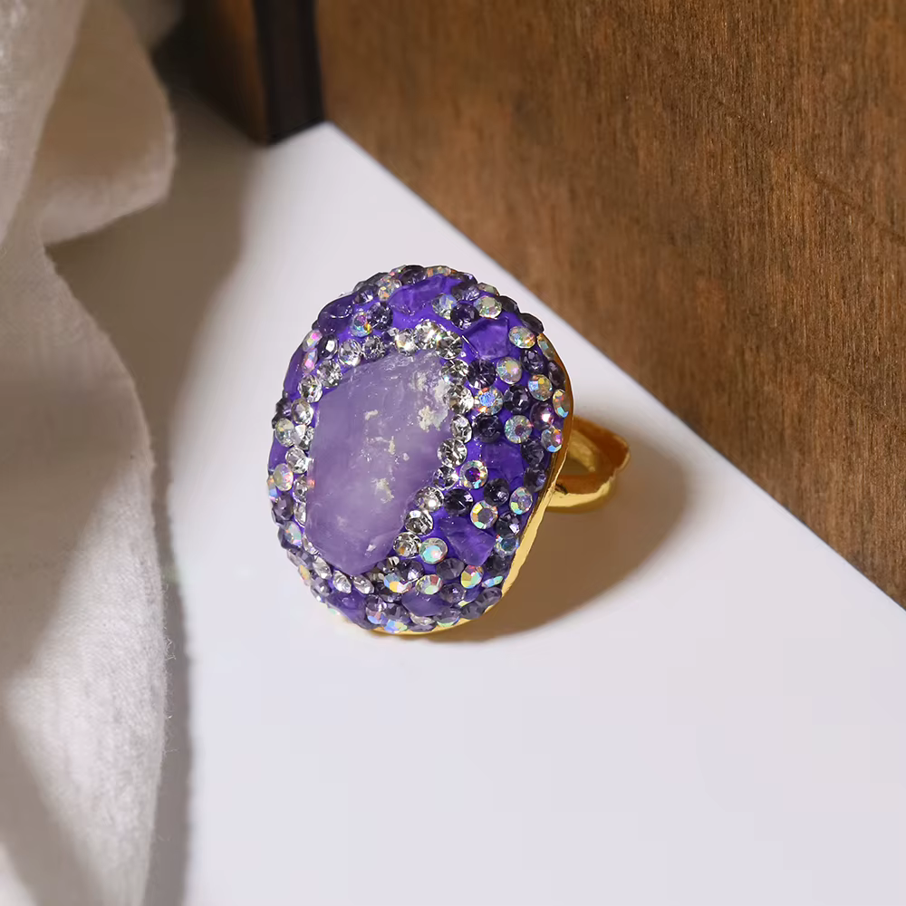 Bague Naturelle Incrustée pour Femme