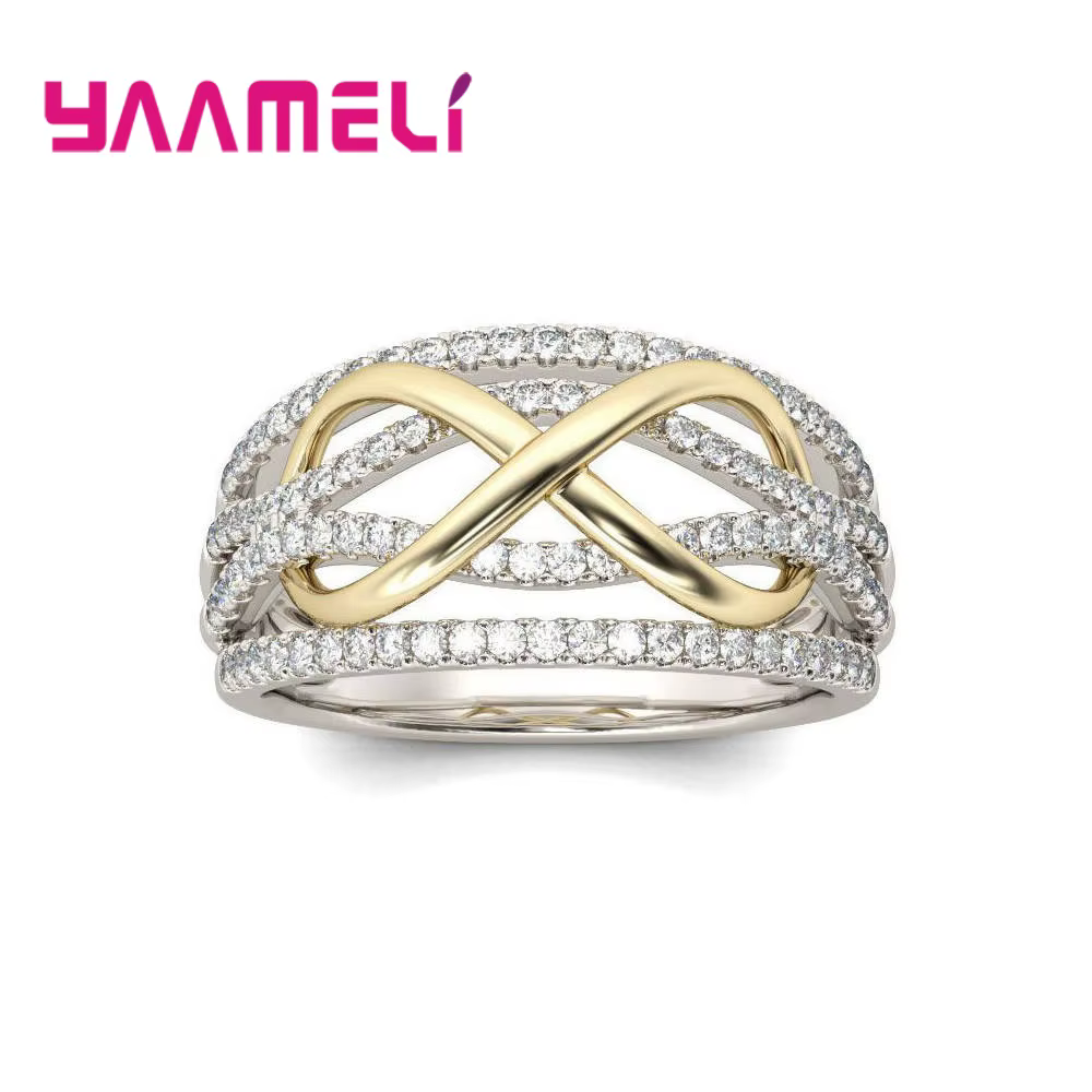 Bague d'amour en argent regardé 925 pour femme