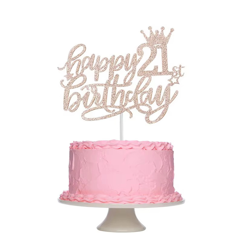 Nouveautés décoration de gâteau joyeux anniversaire en or Rose 13e 16e 18e 21e 30e 40e 50e âge cadeaux pour adultes