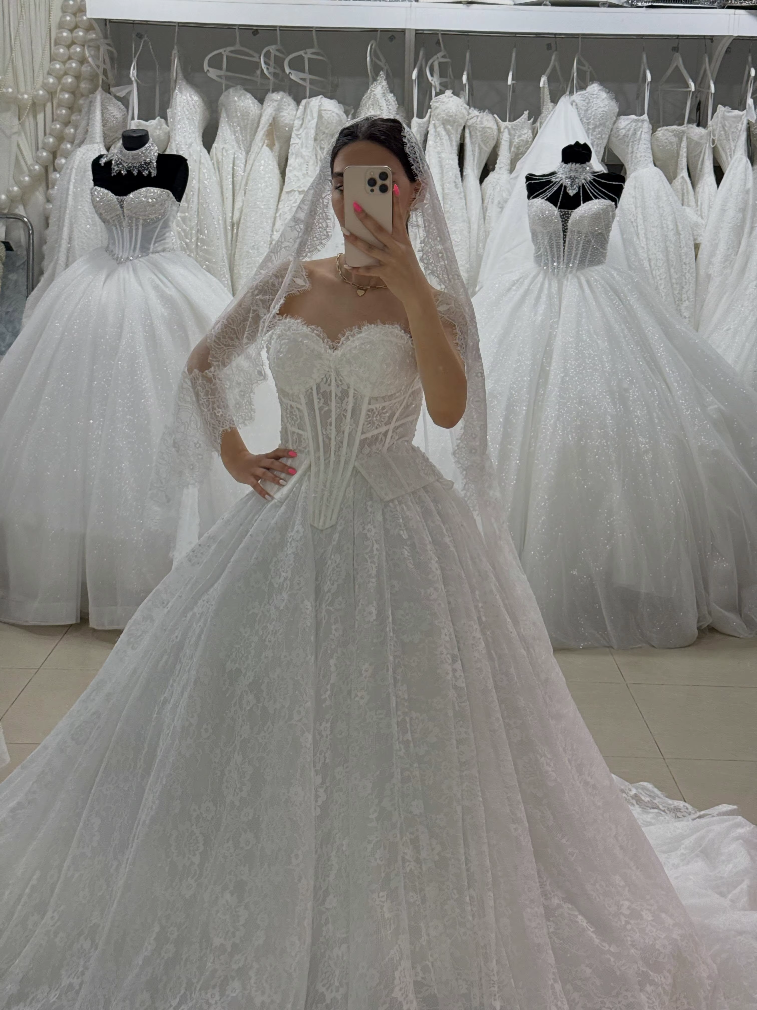 Robe de mariée de luxe en dentelle avec corset, robe de bal à col cœur, robe de mariée sur mesure, Vestido De Novia