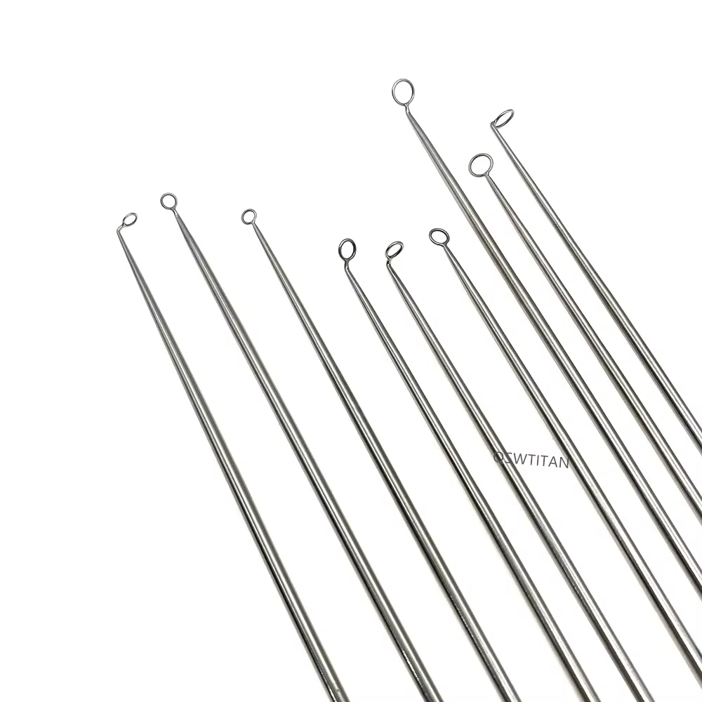 Curette à micro-anneaux avec pointe d'anneau droite 45