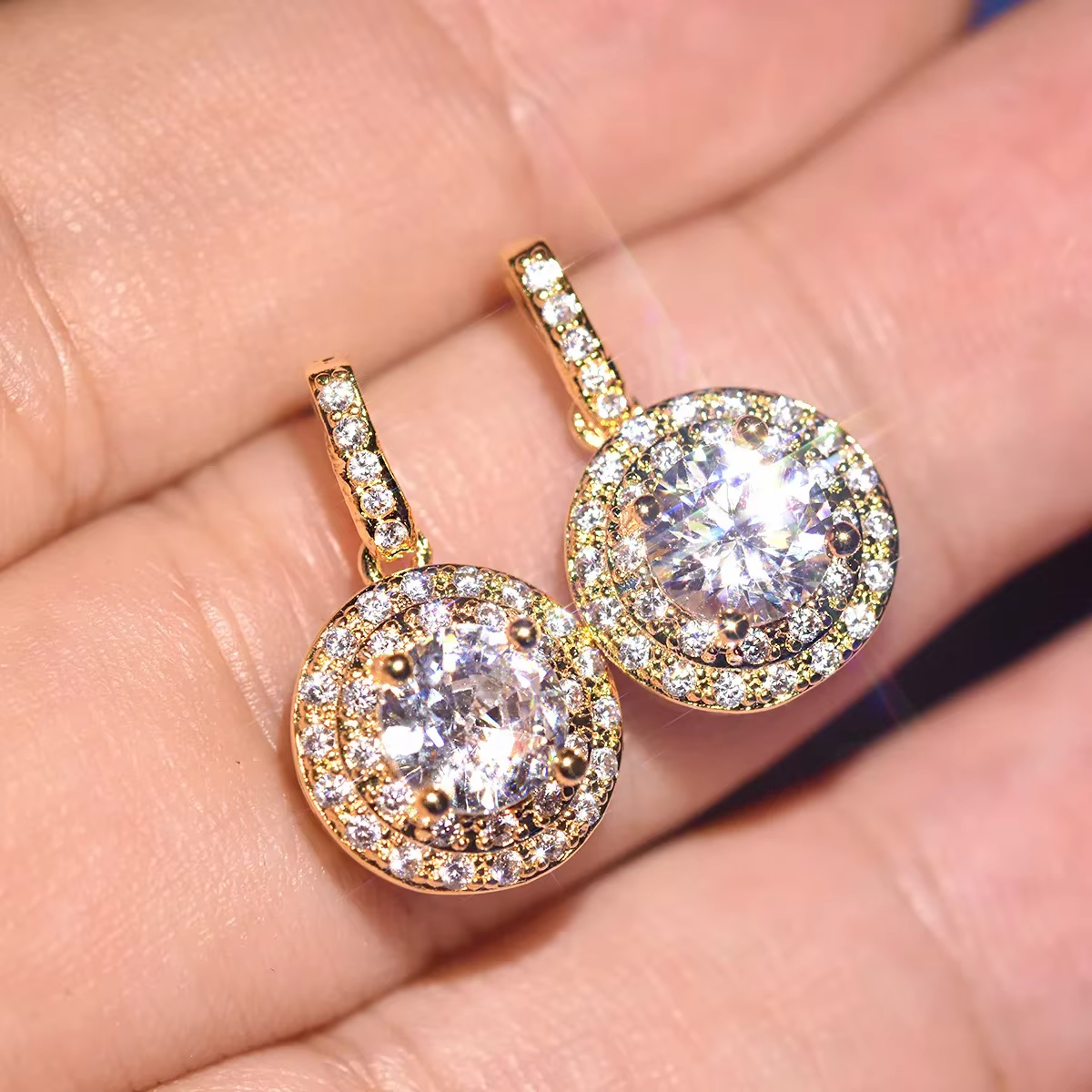 Boucles d'oreilles de luxe en argent regardé 925 pour femmes