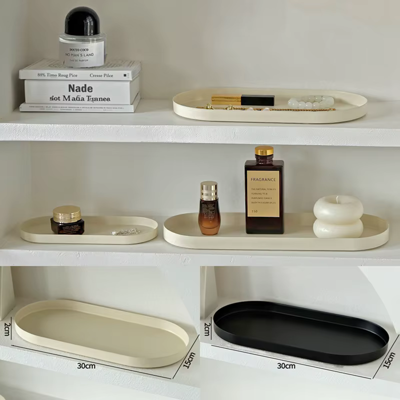 Plateau de rangement ovale de bureau pour bijoux (bagues