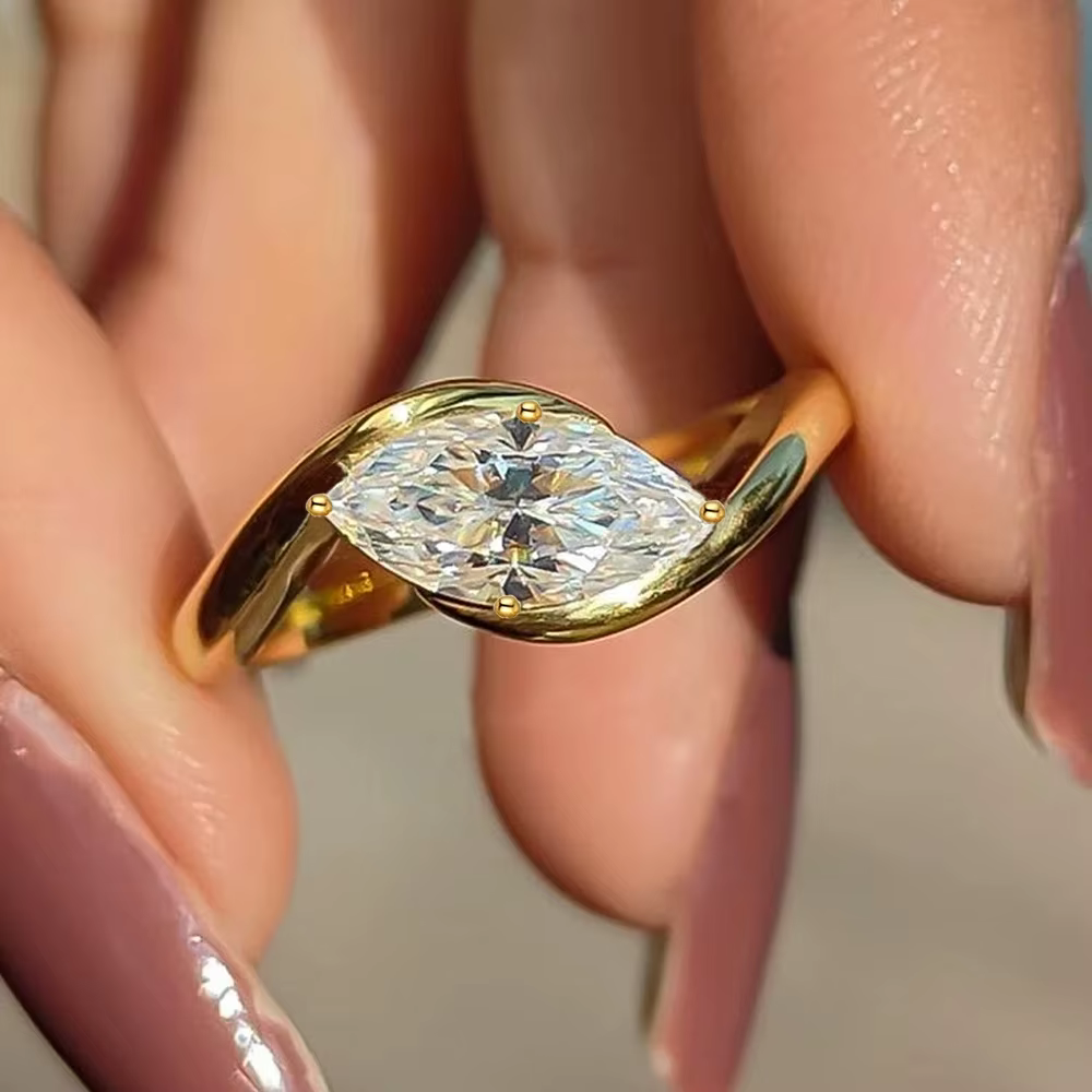 Bague Marquise AAAA en zircone de haute qualité