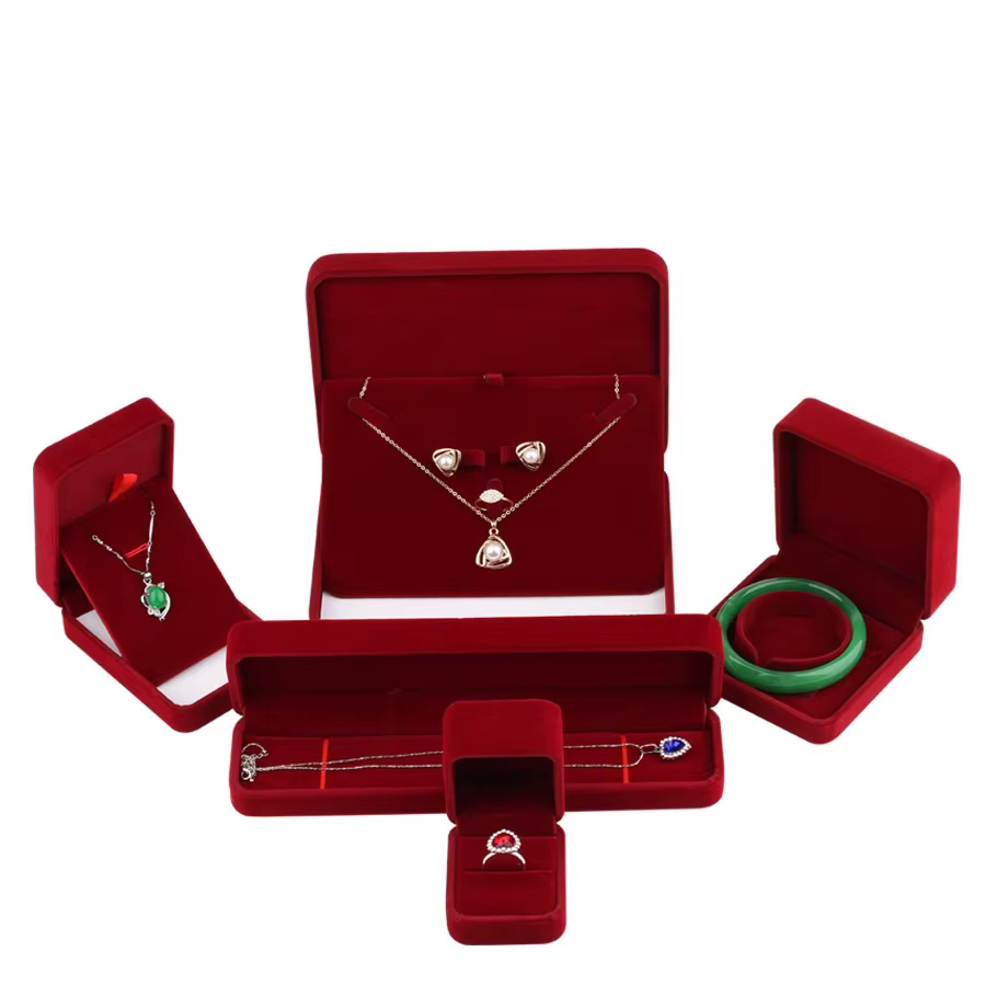 Boîte à bijoux en velours de luxe pour femme