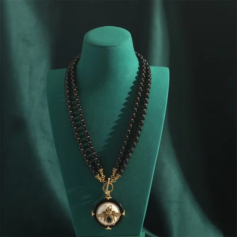 Ensemble de bijoux en Agate noire