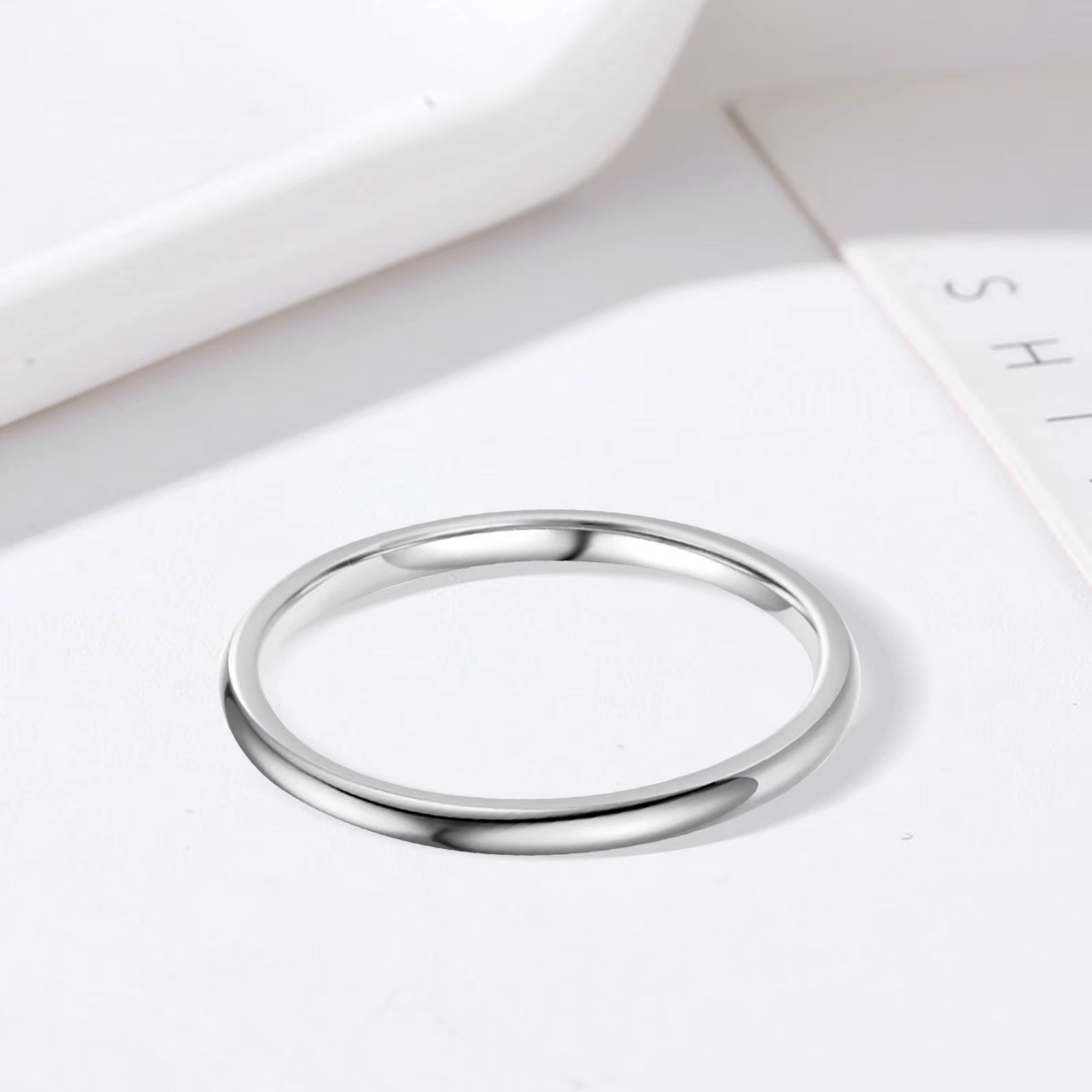 Bague taille 6/7/8/9/10/11/12 brossé Simple couleur argent