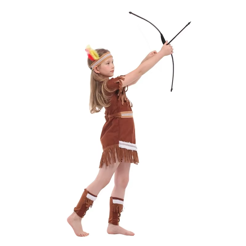 Costume de princesse indienne pour filles de 3 à 8 ans