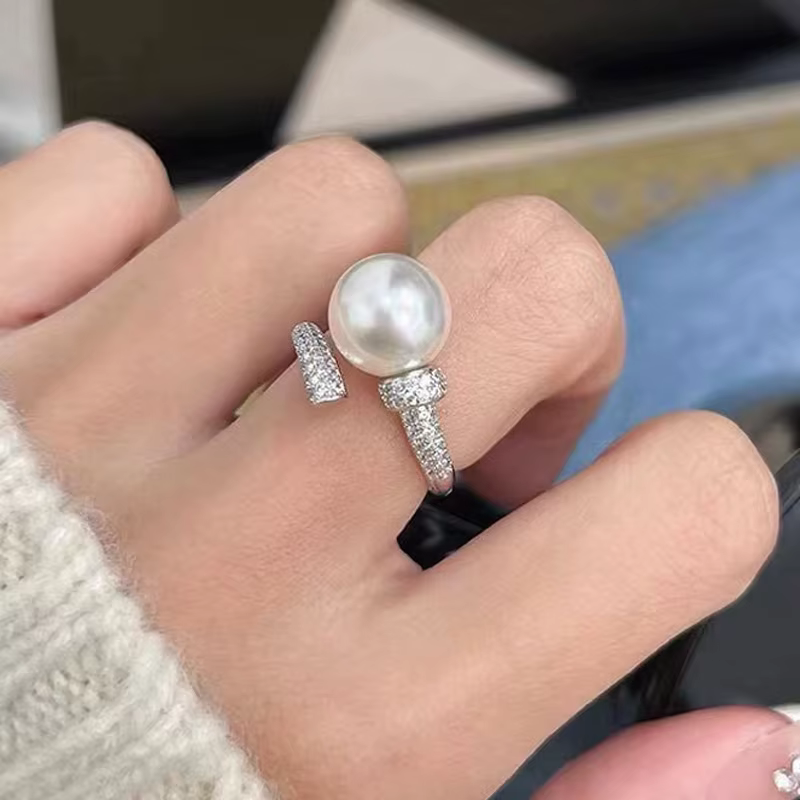 Bague ouverte en argent regardé 925 pour femme
