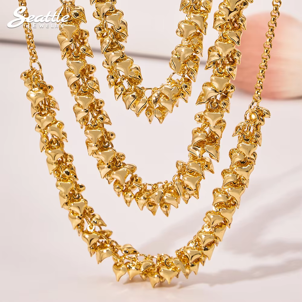 Collier ras du cou en acier inoxydable plaqué or 18 carats pour femmes