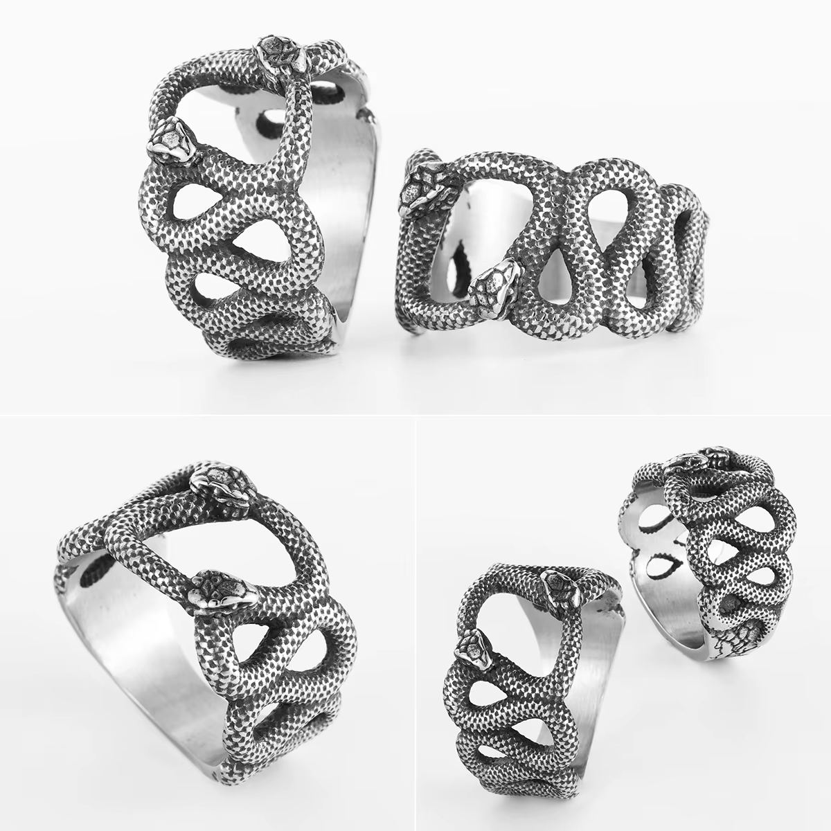 Bague Double Salle SION L en Acier Inoxydable pour Homme