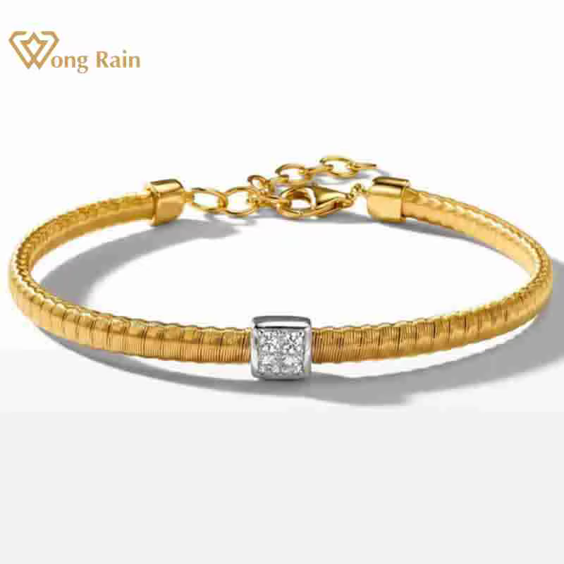 Bracelets de couple Wong Rain Vintage en argent sterling 925 massif avec saphir créé en laboratoire