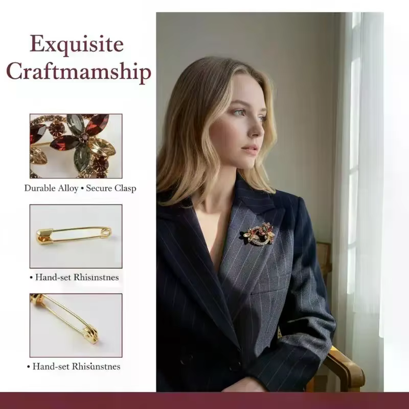 Broche en strass - Accessoire de luxe pour femme