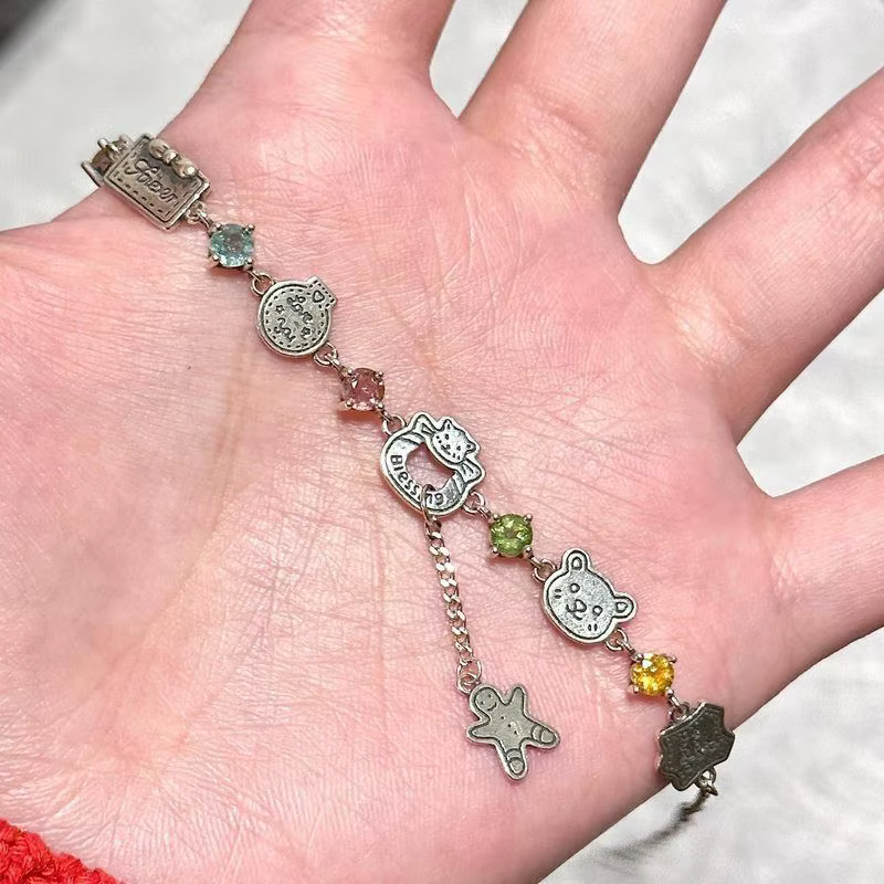 Bracelet ours en pain d'épice en diamant coloré