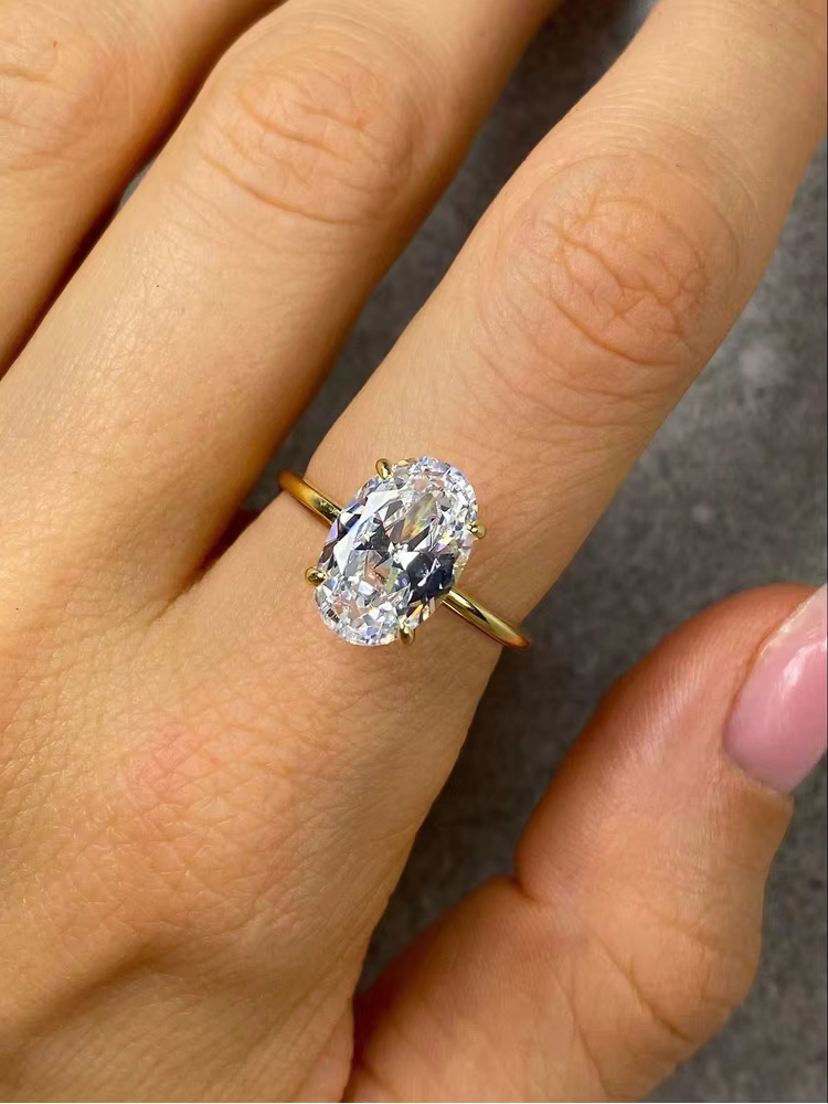 Bague en argent Sterling 925 en Zircon 1-8CT