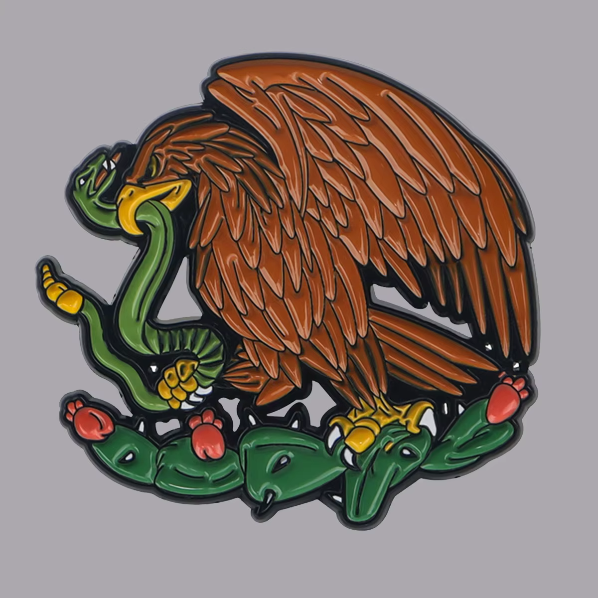 Broche en émail drapeau mexicain