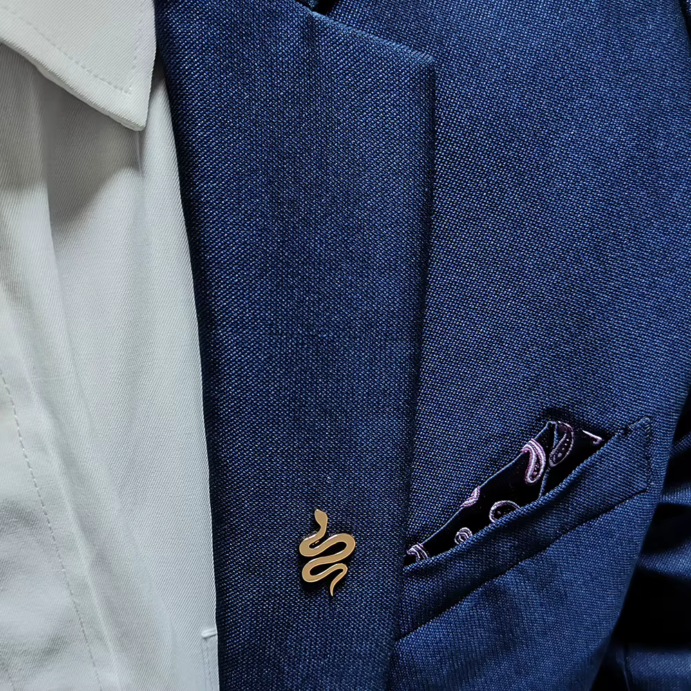 Or argent noir couleur serpent broches femmes hommes dame de luxe en métal
