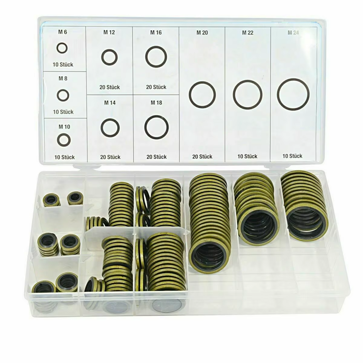 Kit d'assortiment de bagues d'étanchéité collées