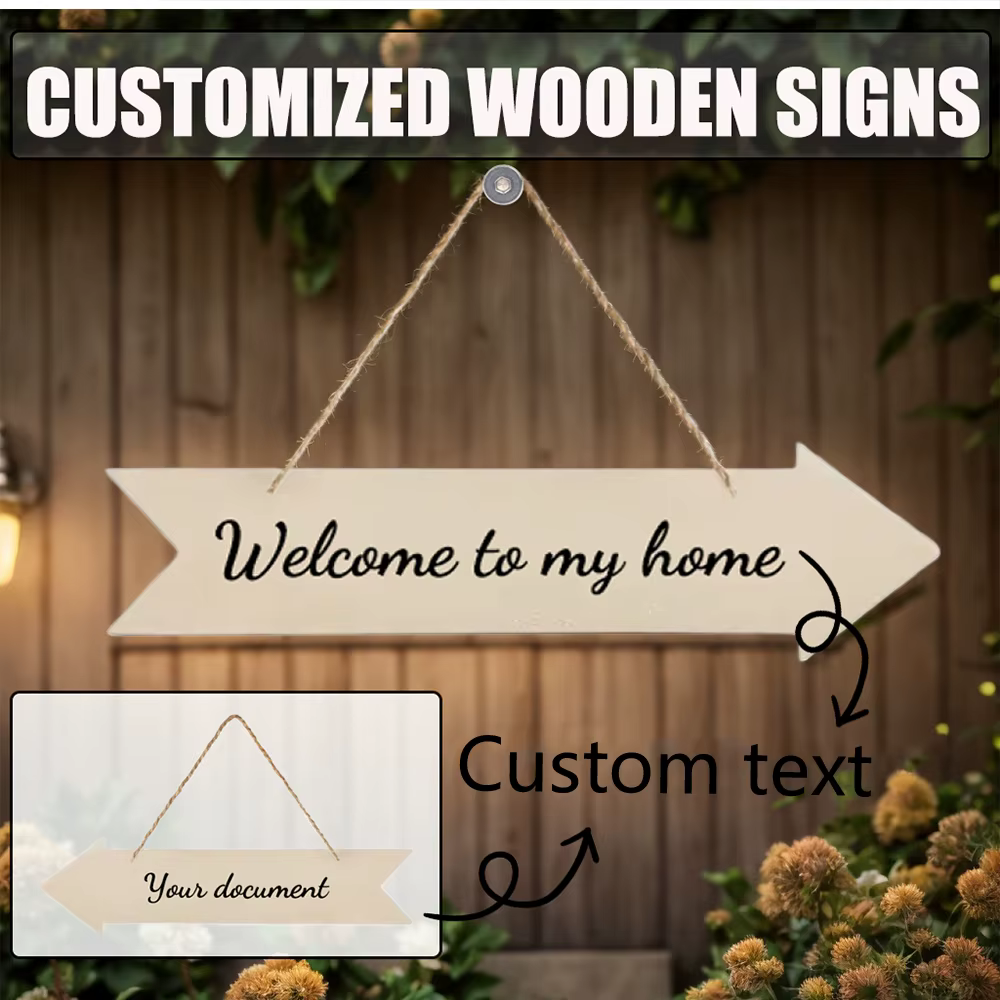 Plaque en bois personnalisée avec texte