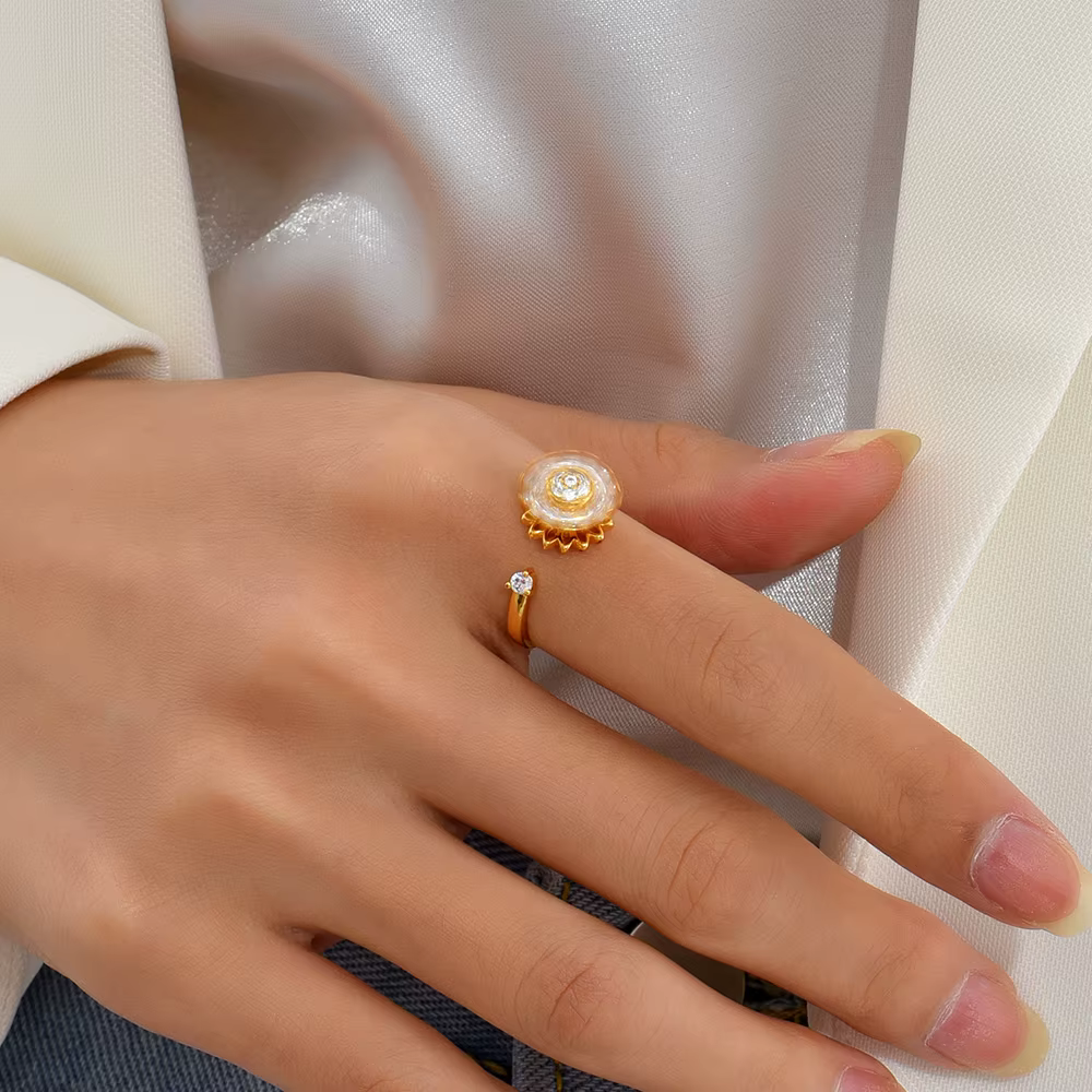 You Are My Médiateur light Sunflower Spinner Ring for Women