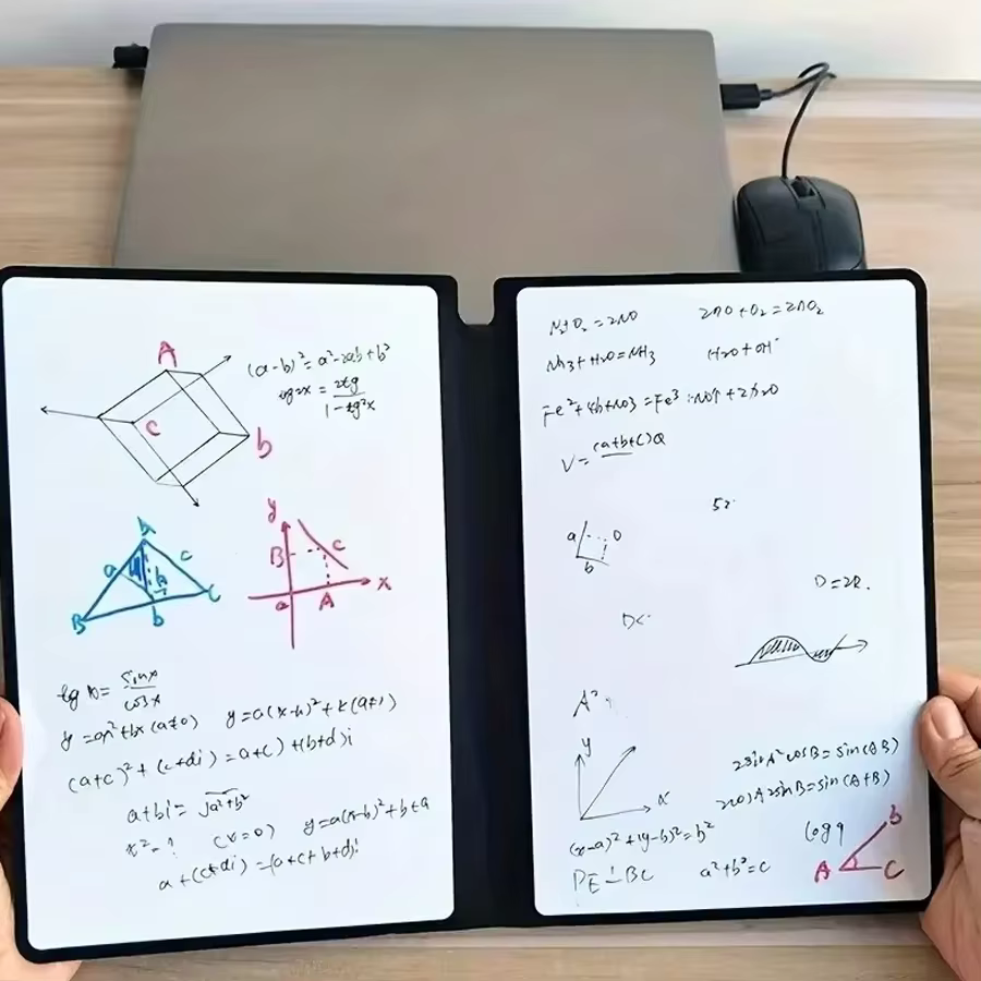 Ensemble de carnet de notes A5 réutilisable avec stylo pour tableau blanc