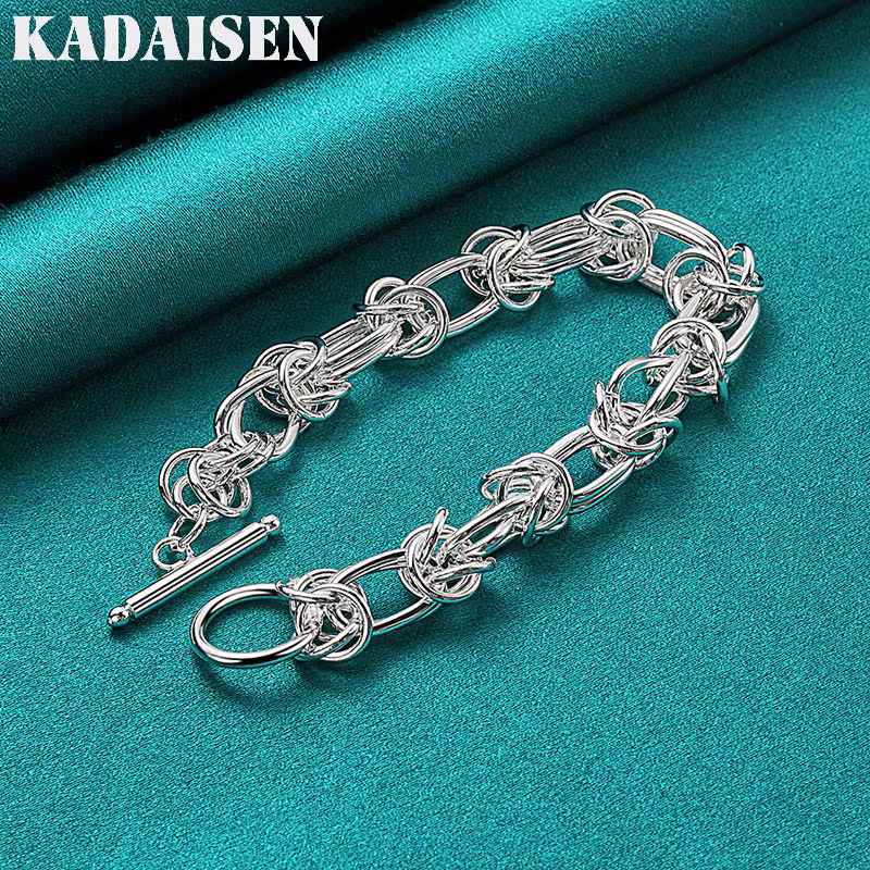 Bracelet à double anneau en argent Sterling 925 pour femmes