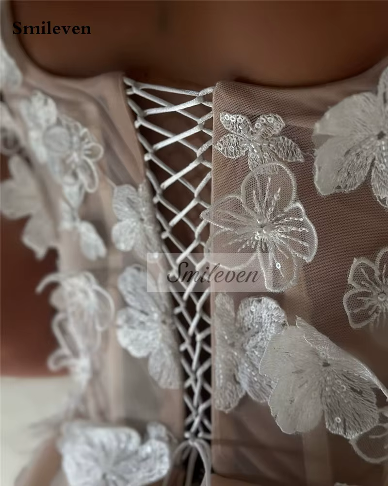Smileven Robes de mariée en dentelle 3D avec fleurs