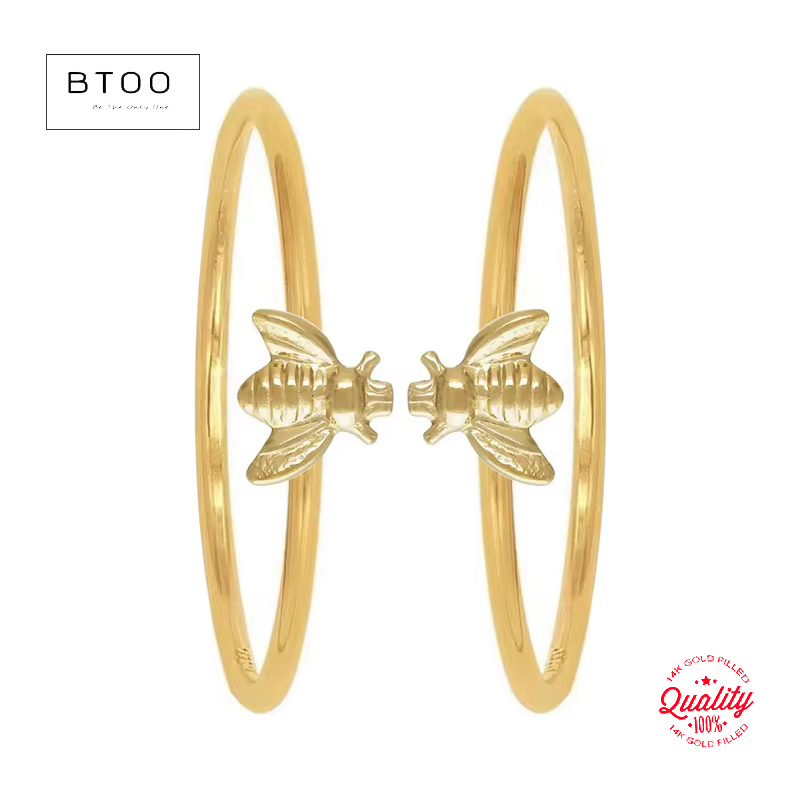 Bague empilable d'abeille remplie d'or 14K