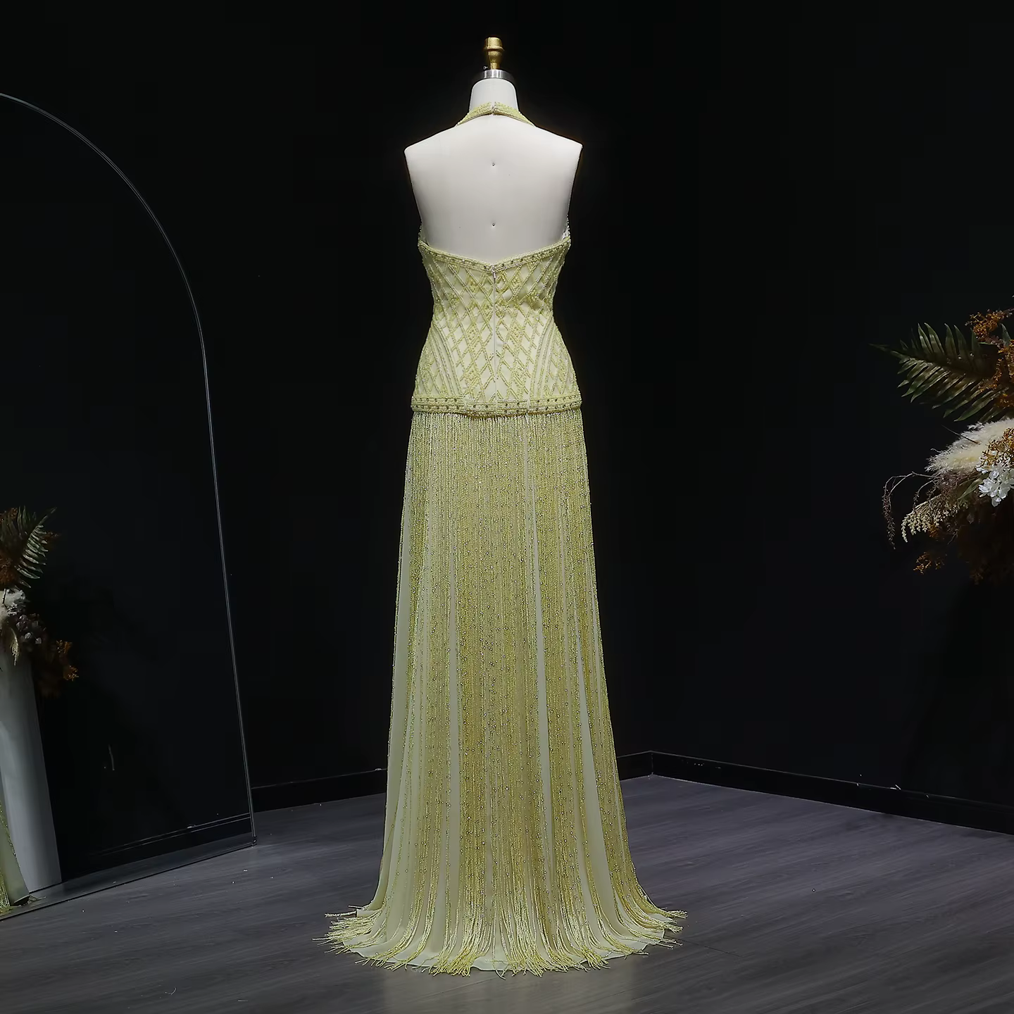 Robe de soirée sirène élégante jaune Sharon Said