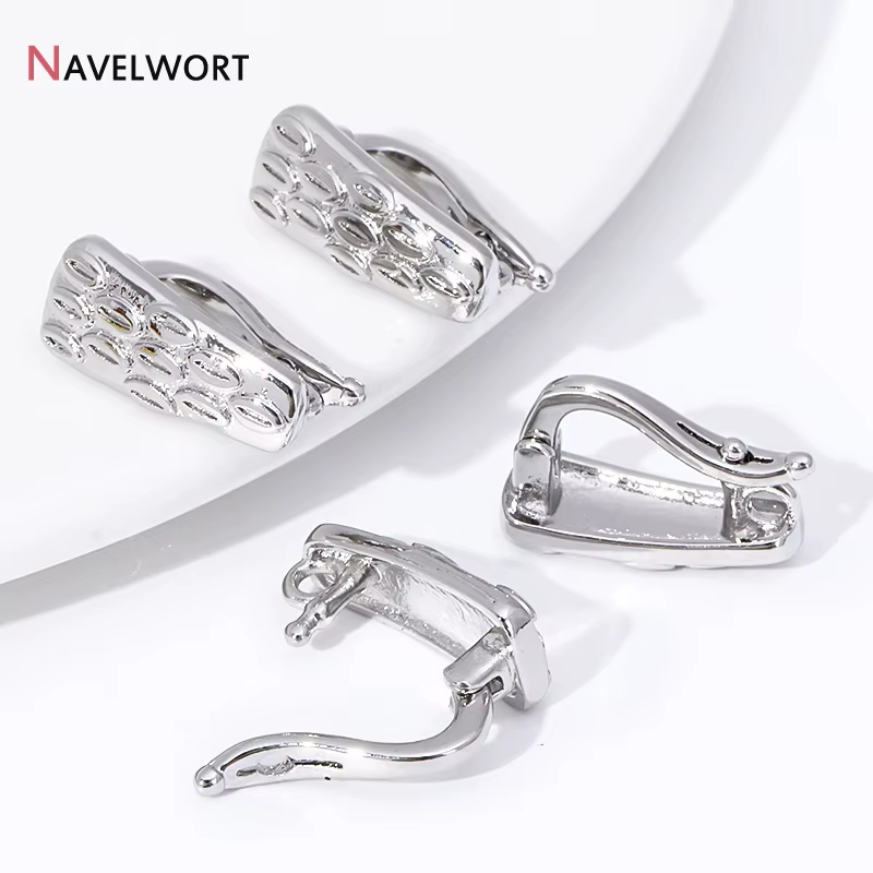 Rehausseur de collier à charnière en laiton plaqué rhodium