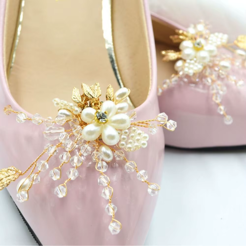 1 Paire d'Accessoires DIY pour Chaussures de Mariage, Perles de Strass, Boucles de Chaussures à Talons Hauts Détachables, Breloques Élégantes DIY pour Chaussures de Fête