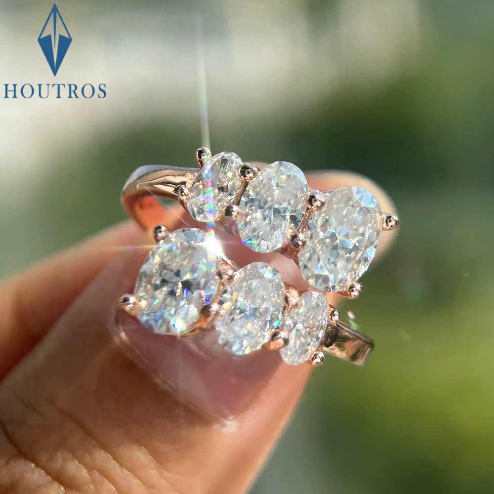 Bague de fiançailles en diamant Moissanite pour femmes