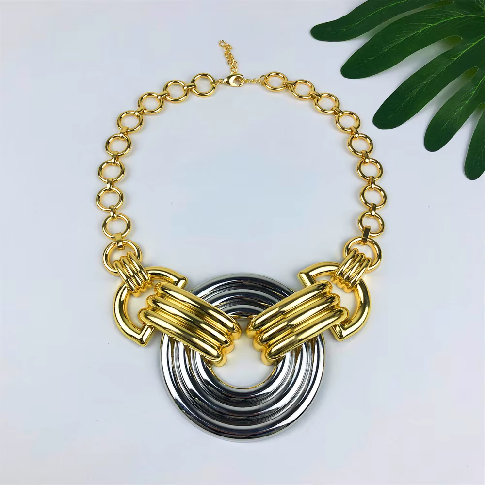 ESALE Dubai ensemble de bijoux pour mariée remorquage couleur grand collier et boucles d'oreilles africain élégant fête