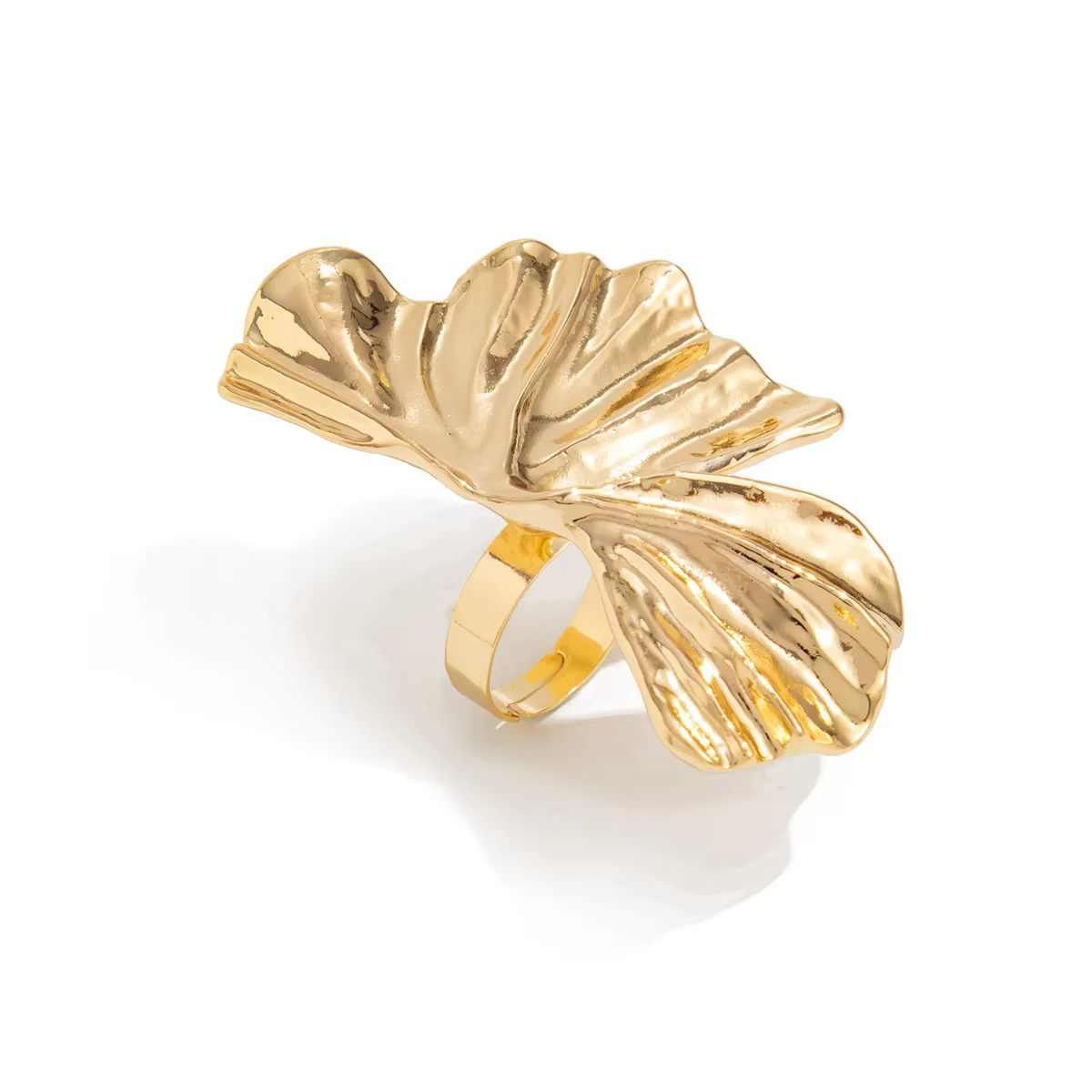 Bague feuille de Ginkgo pour femmes et hommes