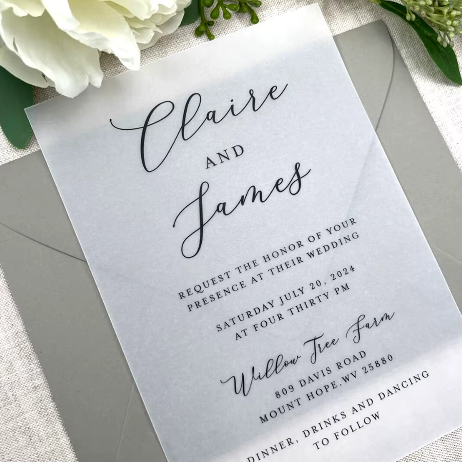 Invitations de mariage personnalisées avec enveloppes