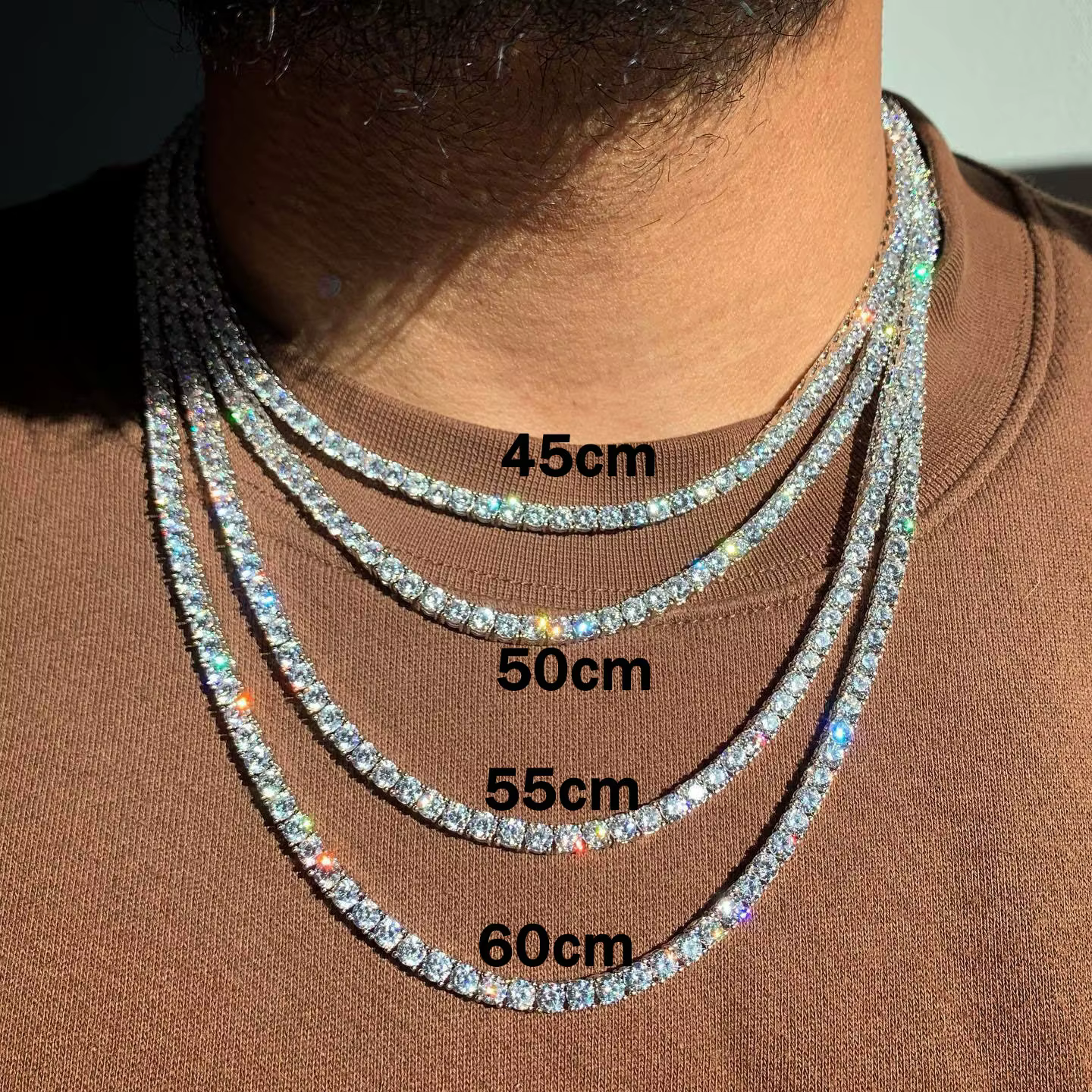 Hip Hop bijoux 1 rangée glacé chaîne de Tennis Bling CZ hommes diamant cubique zircone collier ras du cou femmes livraison directe