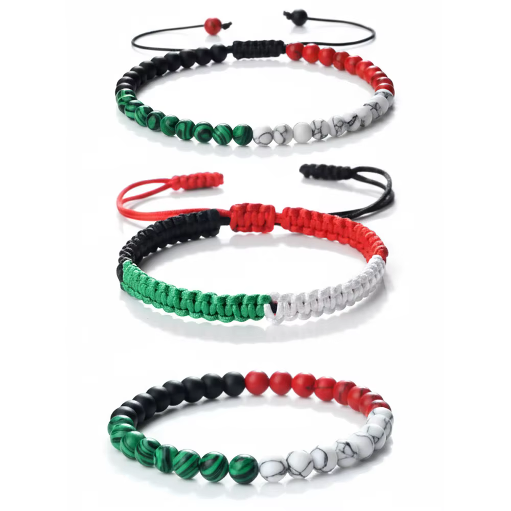 Bracelet de perles drapeau palestinien pour femmes et hommes