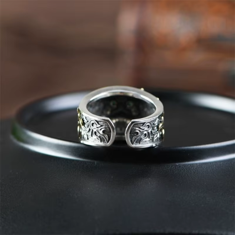 Nouvelle mode or argent Collision tigre anneau mâle doigt accessoires dominateur
