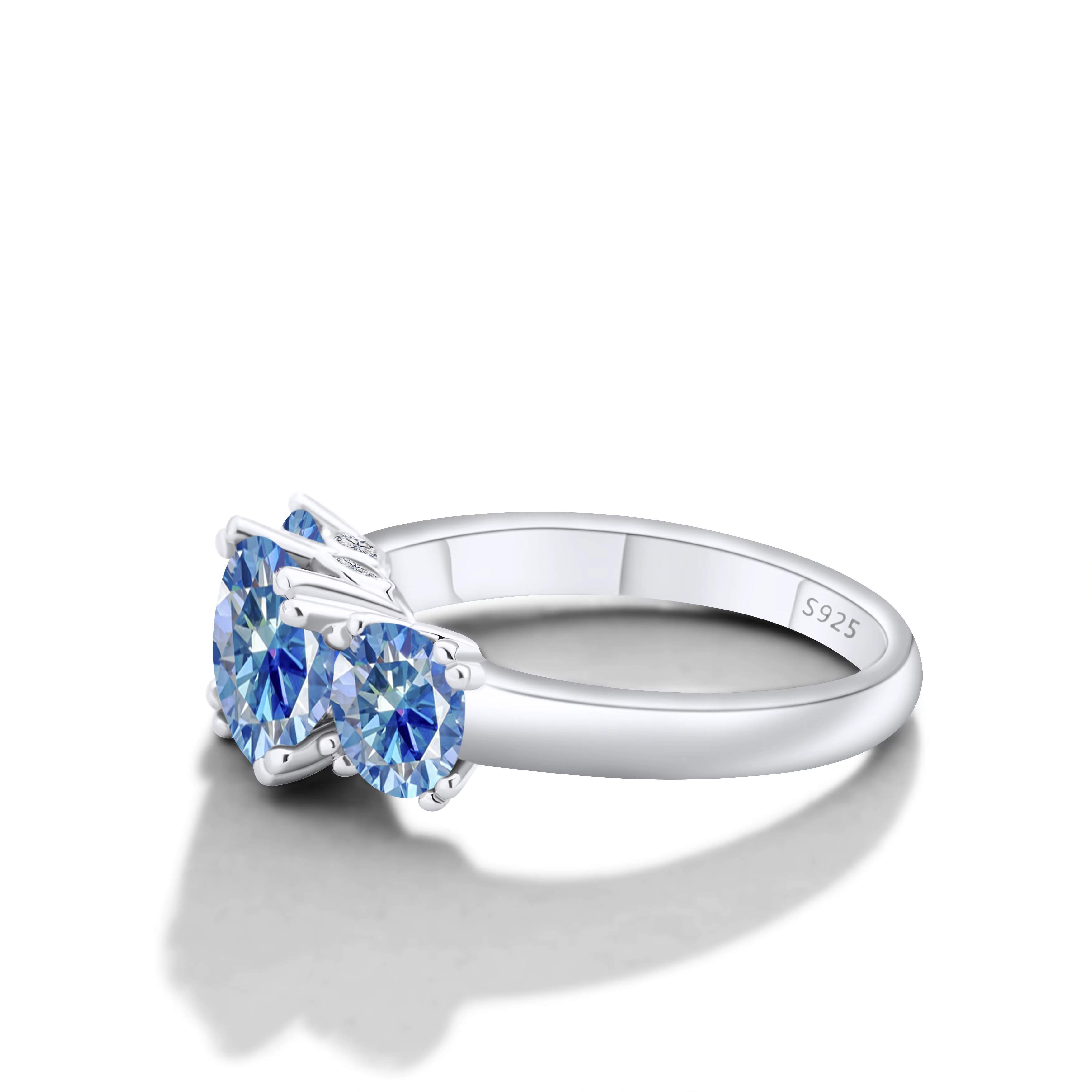 Bague classique en Moissanite arc-en-ciel 5CT