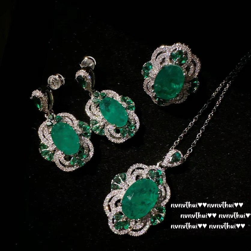 Ensemble de bijoux de mariage en argent 925 pour femme