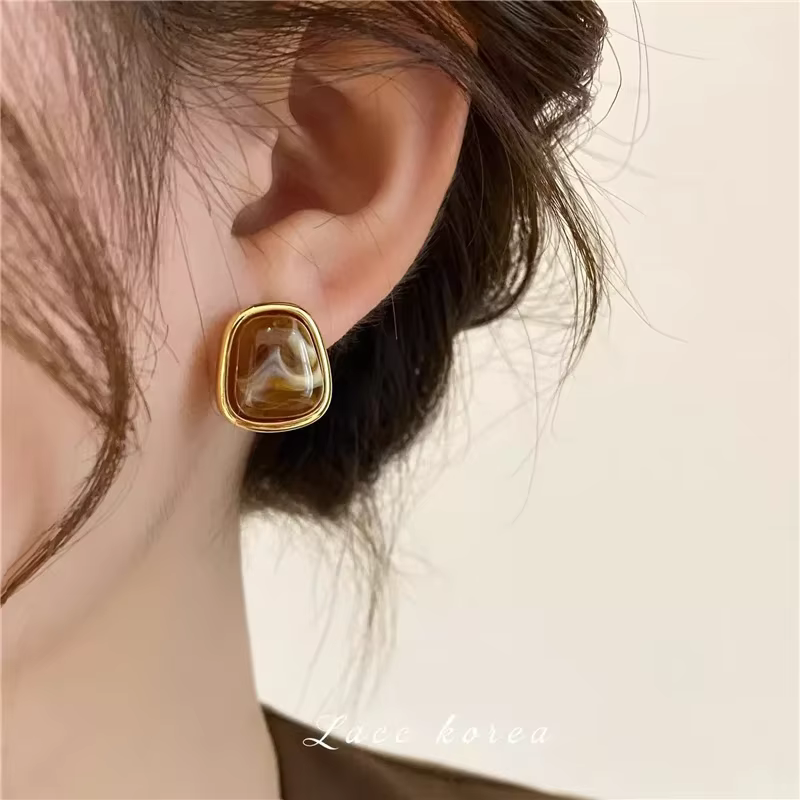 Boucles d'oreilles en ambre de luxe pour femmes