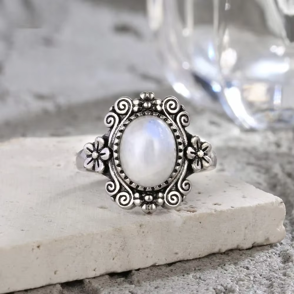 Bague fleur en argent 925