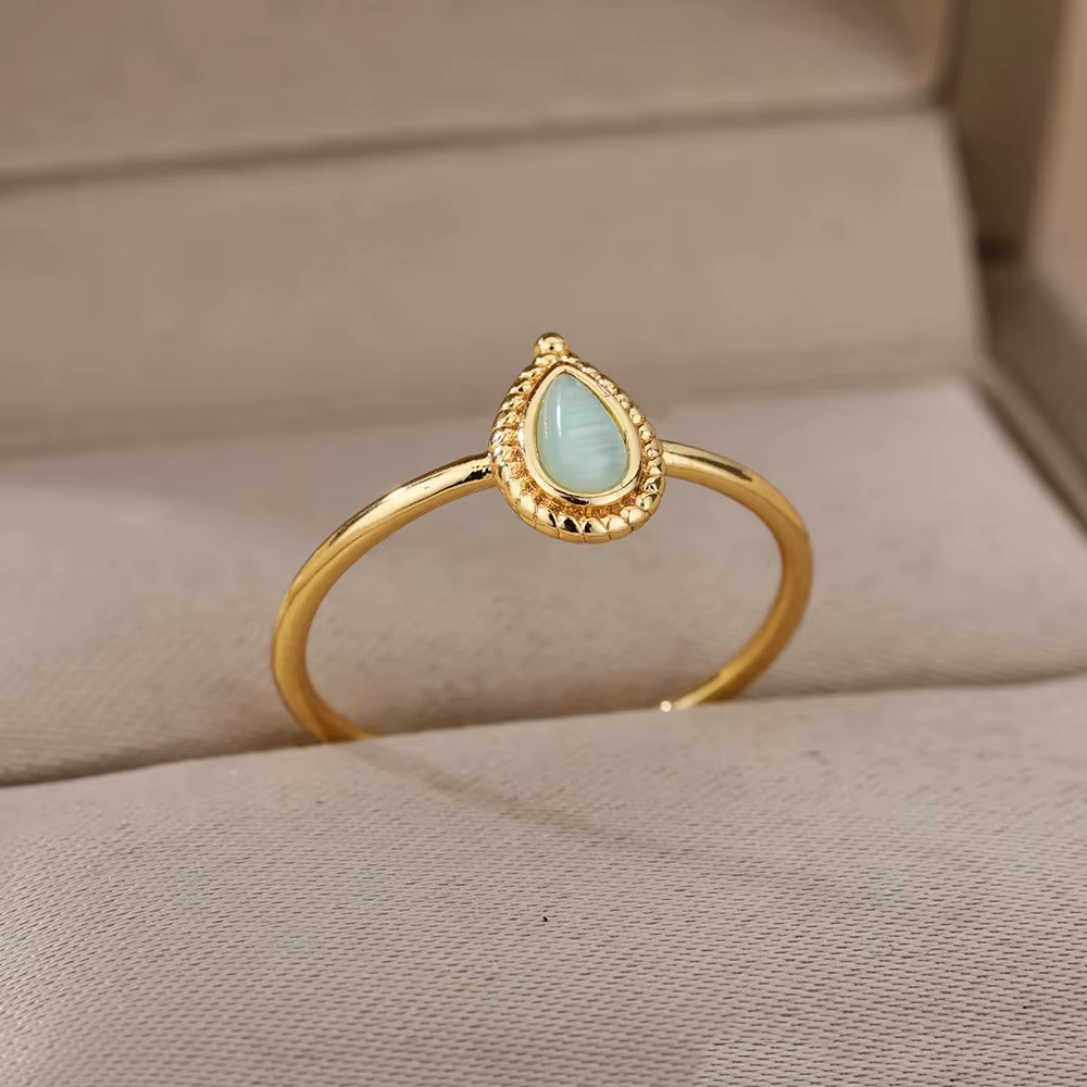 Bagues goutte d'eau opale pour femme