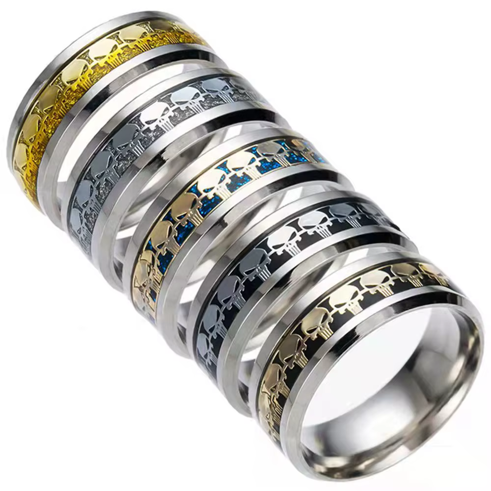 Bague Gothique Crâne pour Homme et Femme, Bijoux en Acier Inoxydable, Vente en Gros, 30 Anneaux