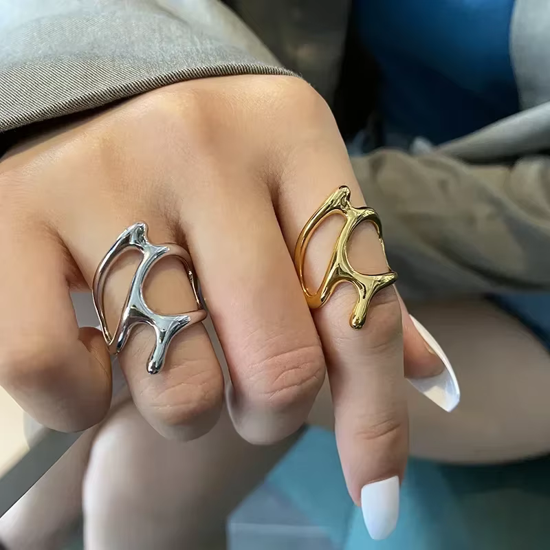 Bague Irrégulière Ajustable pour Homme et Femme
