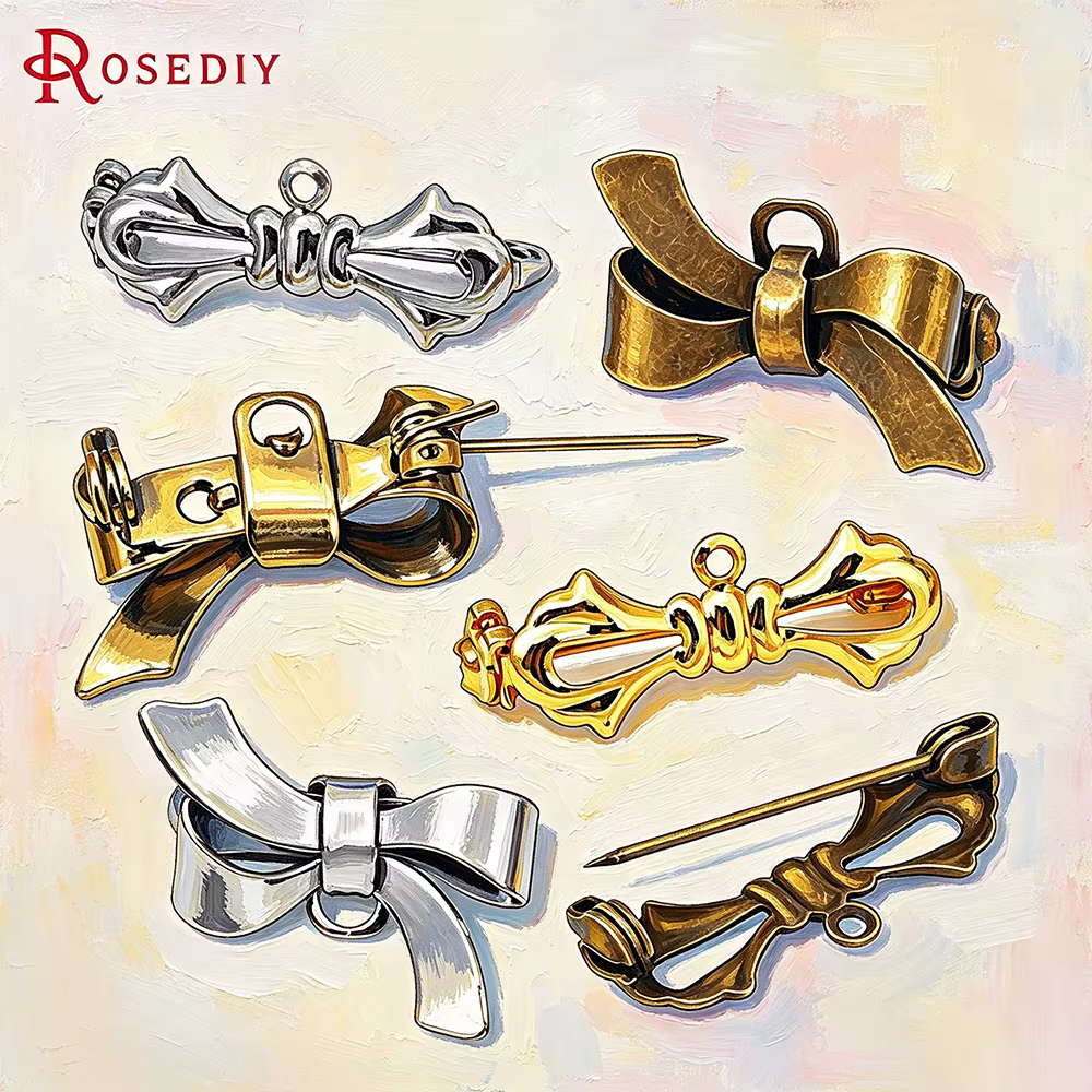 10 broches en laiton en forme d'arc, base de broche avec un trou de suspension, fournitures de fabrication de bijoux, accessoires DIY