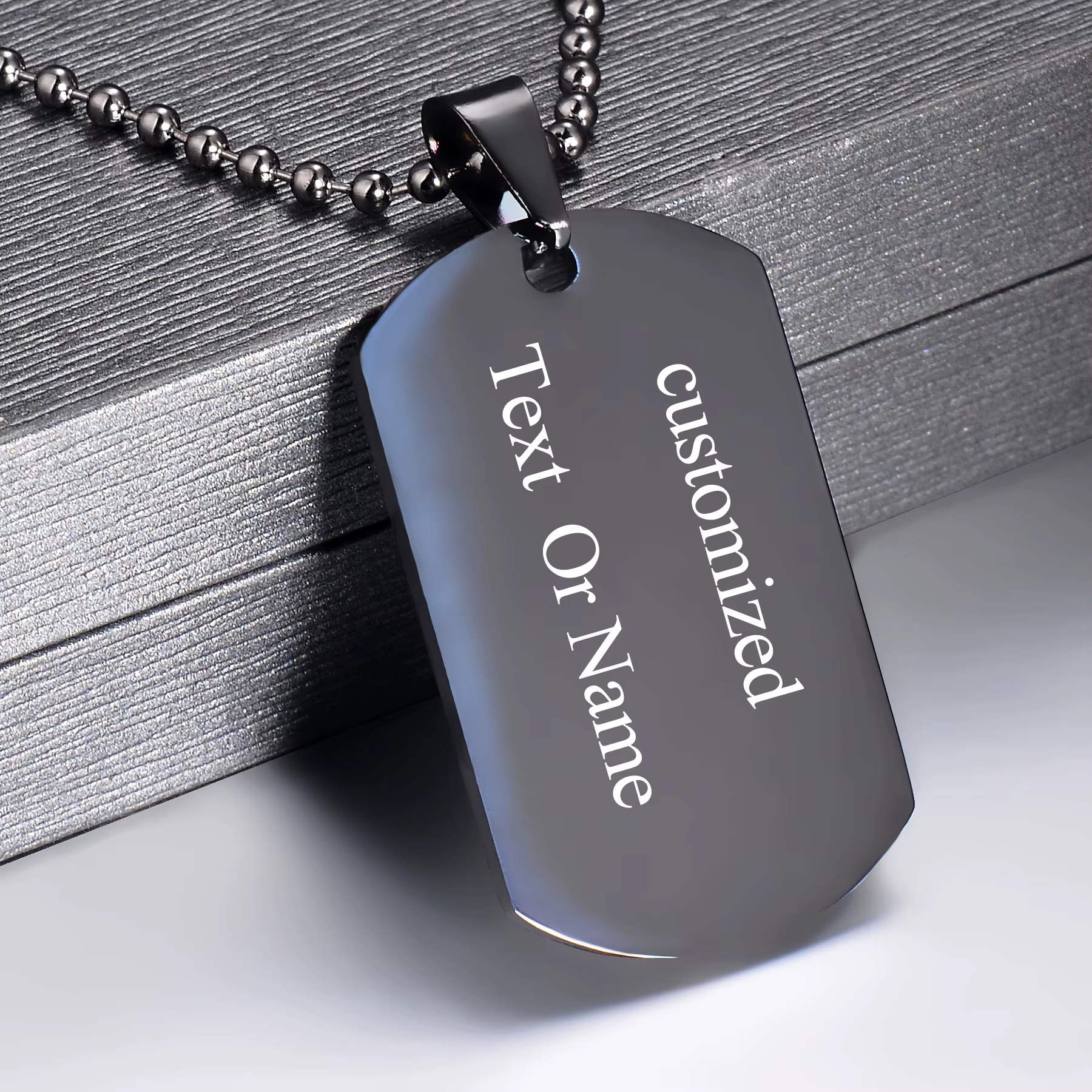 Collier en acier inoxydable personnalisé avec photo et nom