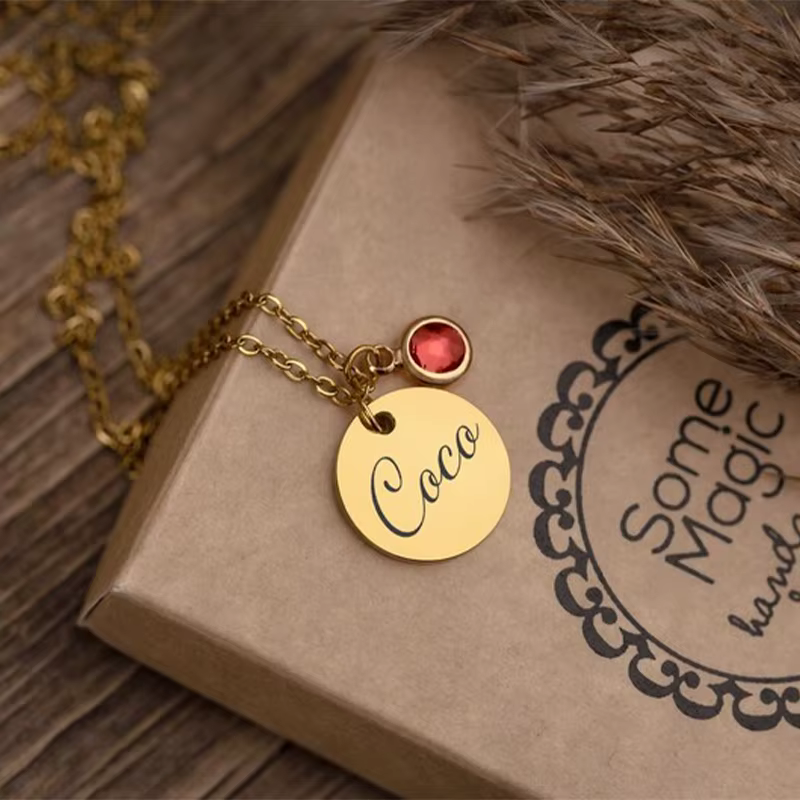 Collier personnalisé avec pierre de naissance pour demoiselles d'honneur