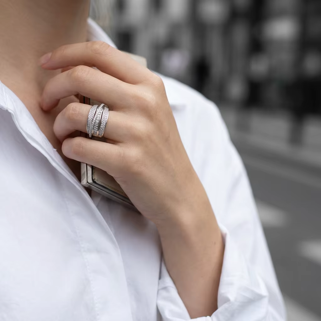 Bague créative à plusieurs niveaux en forme d'orbite céleste pour femmes
