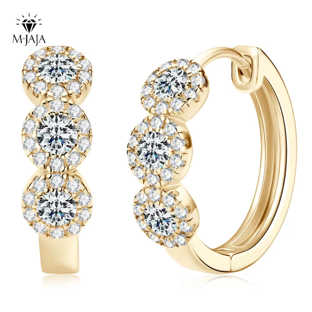 M-JAJA Halo Moissanite boucles d'oreilles pour femmes 925 en argent Sterling diamant